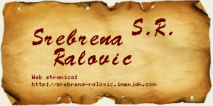 Srebrena Ralović vizit kartica